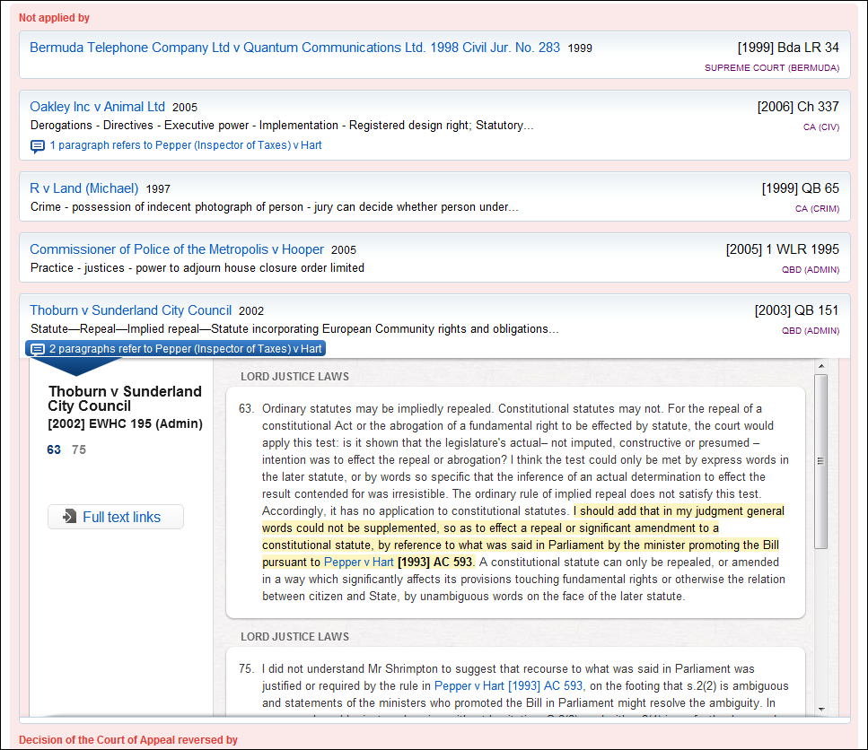 Pepper v Hart citations in context Pepper v Hart citations in context